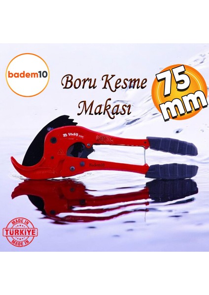 Pvc Profesyonel Plastik Boru Kesme Makası 75 mm Çelik