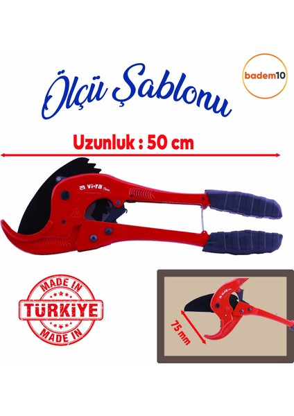 Pvc Profesyonel Plastik Boru Kesme Makası 75 mm Çelik modelleri