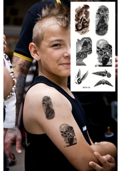 Ghost Rider Karışık Çocuk ve Genç Dövme Tattoo