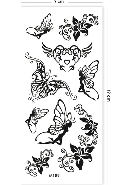 Peri Kızı Çiçek Kalp Desenli Geçici Dövme Tattoo fiyatları