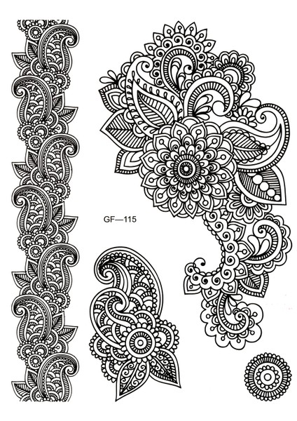 Mandala Şerit Bilek Kol Geçici Dövme