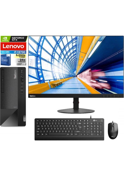 Thinkcentre Neo 50T Gen4 Intel I7 13700 16GB 512GB SSD 4GB/GTX1650 WINDOWS11HOME 23.8 Mon.masaüstü Blgisayar 812JB005ATR27+ZETTAUSBBELLEK