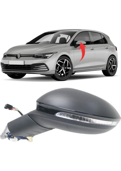 Vw Golf 8 Sol Ayna Katlanır Alt Aydınlatmasız 9 Pin 5H1857507AE