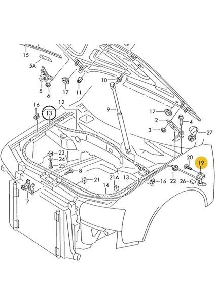 Audi A6 Kaput Açma Kolu 1998-2005 4B1823531