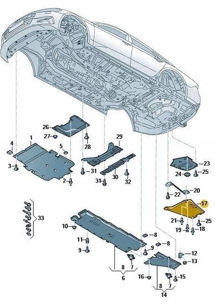 Audi A6-A7 Alt Taban Kaplaması Arka 2019-2022 4K0825311G
