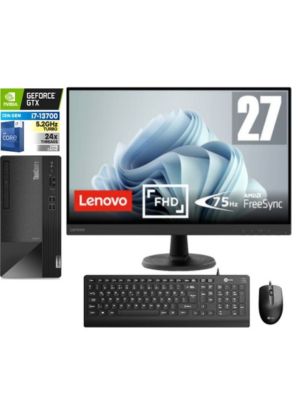 Thinkcentre Neo 50T Gen4 Intel I7 13700 8gb 2tb SSD 4GB/GT1650 WINDOWS11HOME 27" Mon.masaüstü Blgisayar 912JB005ATR24+ZETTAUSBBELLEK
