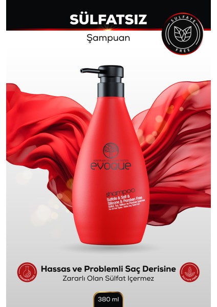 Sülfatsız Şampuan, Keratin Içeren Besleyici & Onarıcı Etki, Sülfat Tuz Silikon Paraben IÇERMEZ,380ML