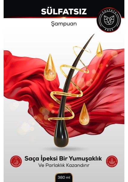 Sülfatsız Şampuan, Keratin Içeren Besleyici & Onarıcı Etki, Sülfat Tuz Silikon Paraben IÇERMEZ,380ML fırsatları