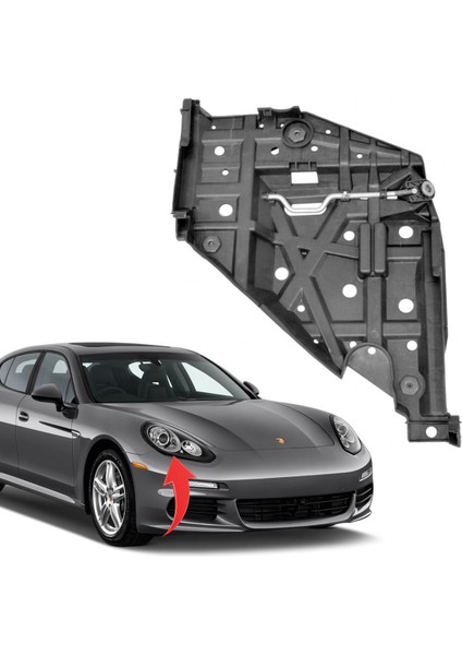Porsche Panamera Sağ Far Alt Tablası 2014-2016 97063107402
