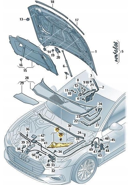Audi A6 Sol Far Üst Braketi 2019-2022 4K0805285 fiyatları
