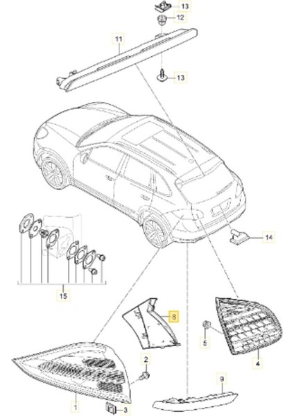 Cayenne Sol Arka Stop Köşe Braketi 2015-2018 95863126100 fiyatları