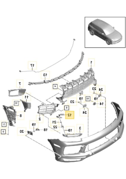 Porsche Cayenne Sis Far Braketi Sağ 2018-2023 9Y0807960 fiyatları