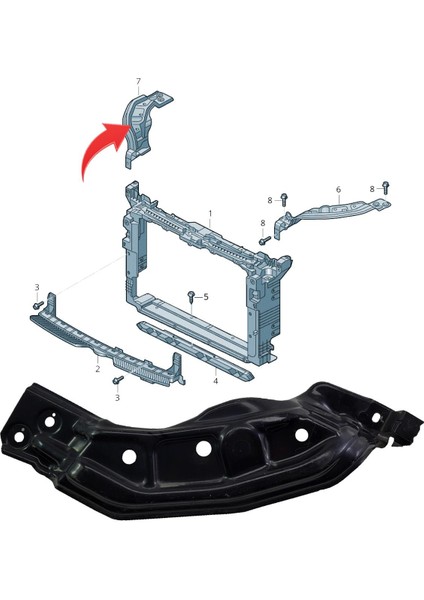Vw T-Cross Far Alt Braketi Sac Sağ 2019-2023 2GM806930B