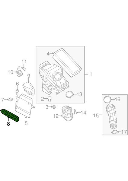 Audi A4 A5 Hava Filtre Süzgeci 2012-2016 8K0129054B