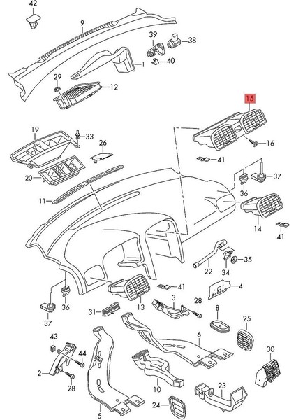 Vw Golf 6 Ön Konsol Orta Havalandırma 2009-2012 5K0819728N