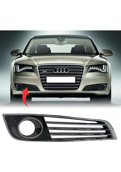 Audi A8 Ön Tampon Kapağı Sisli Sağ 4 Delikli 2010-2013 4H0807680D