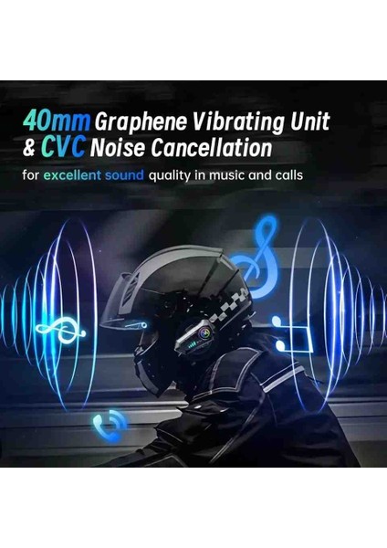 Y10 Motosiklet Kablosuz Kask Kulaklık Intercom Bluetooth 5.3 Su Geçirmez