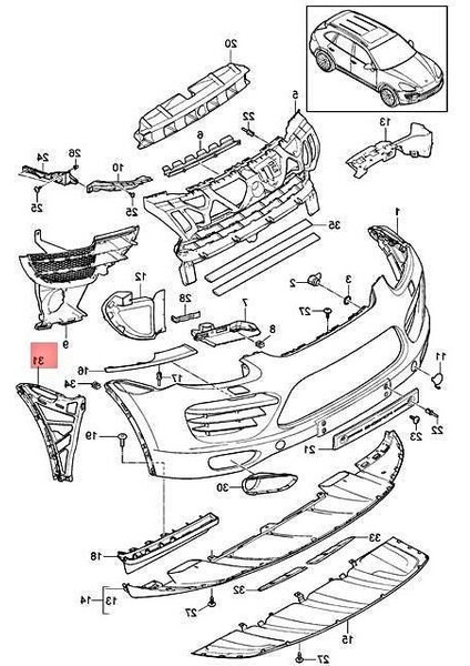 Cayenne Ön Tampon Braketi Sağ 2011-2015 95850517800