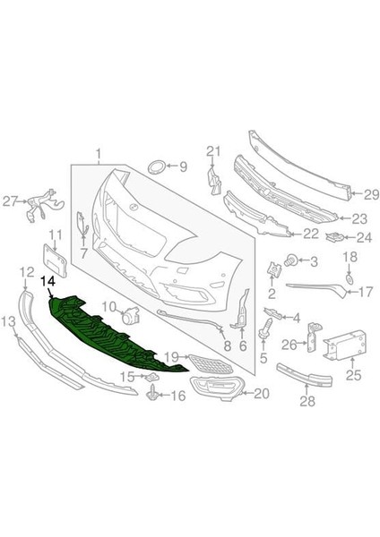 Cla C117 A Seri W176 Ön Alt Yarasa Bakaliti Amg 12-18 A1768850236