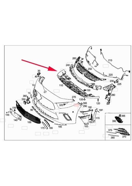 A Serisi W177 Ön Tampon Alt Yarasa Bakaliti Amg A1778854900 fiyatları