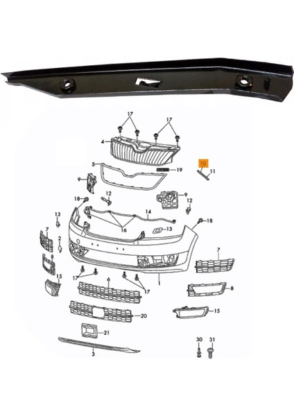 Skoda Fabia Ön Tampon Braketi Sol 2015-2023 6V0807049