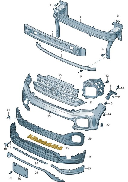 Vw T-Cross Ön Tampon Orta Braket 2019-2023 2GM807963 fiyatları