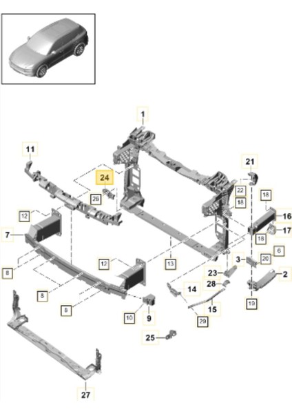 Porsche Cayenne Radyatör Alt Braketi 2018-2023 9Y0805137 fiyatları