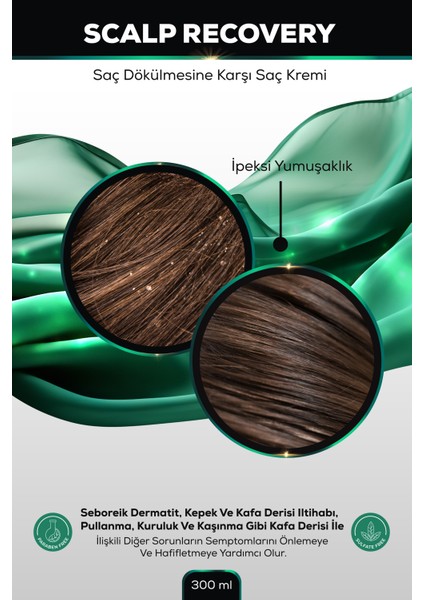 Scalp Recovery Saç Dökülmesine Karşı Saç Kremi, Argan ve Çay Ağacı Yağ, Sülfatsız Parabensiz, 300ML modelleri