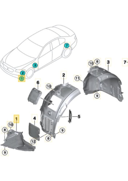 Bmw G30 Lci Sol Ön Kürek Bakaliti M Sport 2020-2023 51718082211