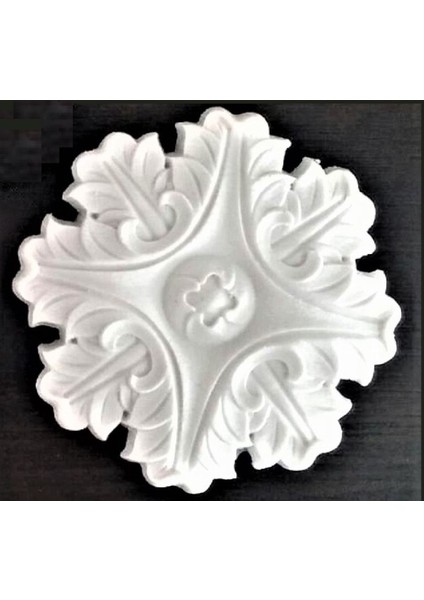 Yaprak Kabartmalı 7,5cm Aplik Silikon Kalıp K-177, Kokulu Taş Sabun Alçı Mum Kalıbı