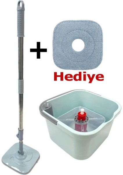 Extra Paspas Hediyeli Kirli ve Temiz Suyu Otomatik Ayıran Mikrofiber Seti Ultra Hijyen Mop Temizlik