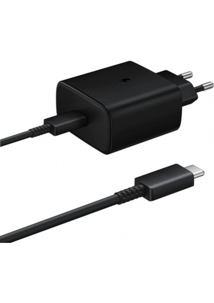 USB Type C Samsung EP-TA845 45W Şarj Adaptörü ve 5A Typc-E Kablo Siyah 1 Yıl Ithalatçı Garantili