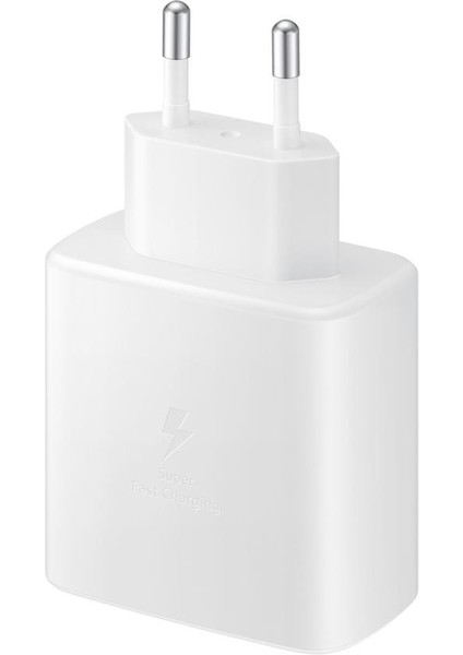 1 Yıl Samsung Tüm Modellere Uyumlu Hızlı 45W Usb-C Şarj Adaptörü Ithalatçı Garantili Beyaz USB Type