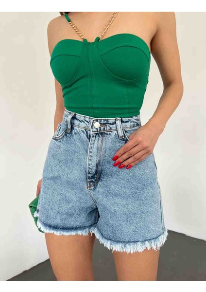 Paçası Püsküllü Şort