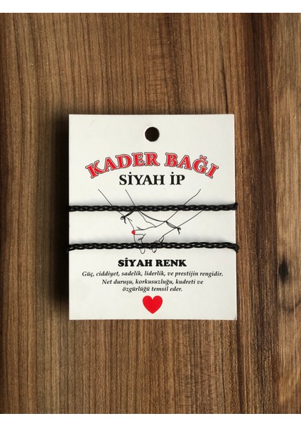 Ikili Kader Bağı Ip Örgü Bileklik (Siyah)