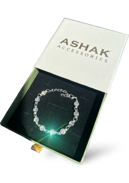 Kadın Swarovski Taşlı Gümüş Kaplama Bileklik