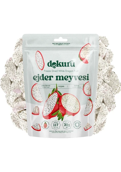 Ejder Meyvesi Kuru Meyve Cipsi - Dondurularak Kurutulmuş Freeze Dried Çıtır Beyaz Pitaya