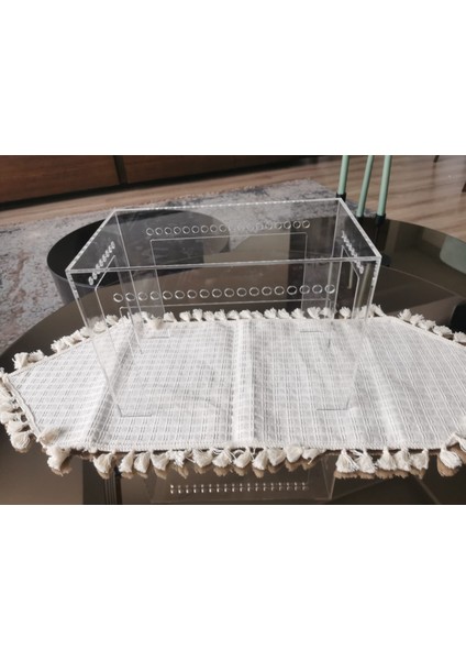 Orta Dikdörtgen Pleksi Servis Sunucu, Şeffaf Akrilik Sergileme Kasesi, Dessert Stand 35X20X26CM fiyatları