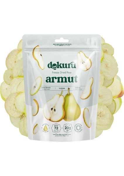 Armut Kurusu Meyve Cipsi - Dondurularak Kurutulmuş Freeze Dried Çıtır Armut