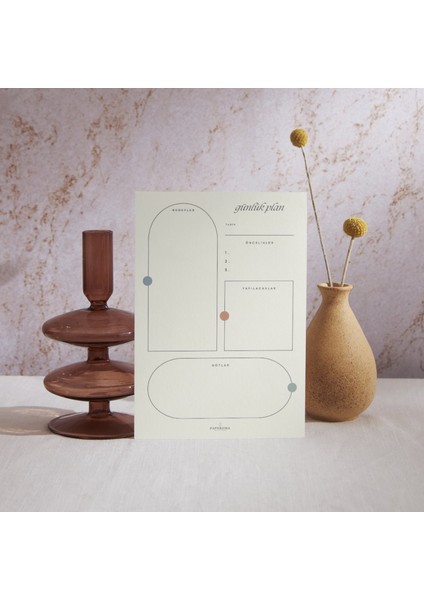 A5 Masaüstü Günlük Planlayıcı Minimal Tasarım