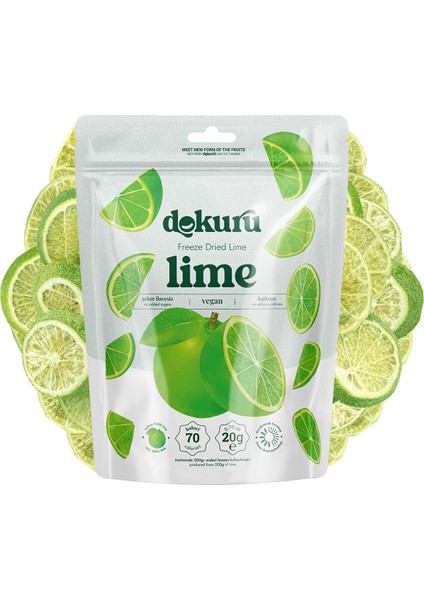 Lime Kuru Meyve Cipsi - Dondurularak Kurutulmuş Freeze Dried Çıtır Misket Limonu