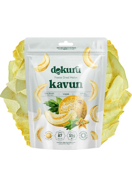 Kavun Kuru Meyve Cipsi - Dondurularak Kurutulmuş Freeze Dried Çıtır Kavun