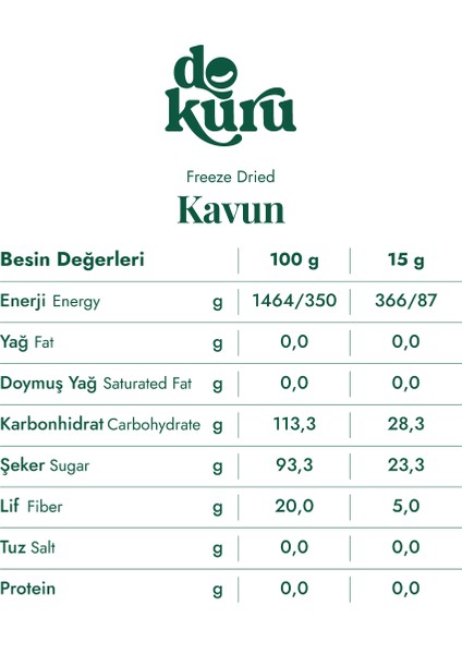 Kavun Kuru Meyve Cipsi - Dondurularak Kurutulmuş Freeze Dried Çıtır Kavun