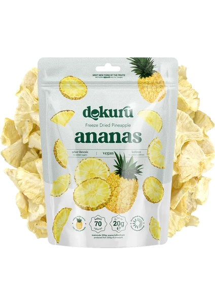 Ananas Kuru Meyve Cipsi - Dondurularak Kurutulmuş Freeze Dried Çıtır Ananas