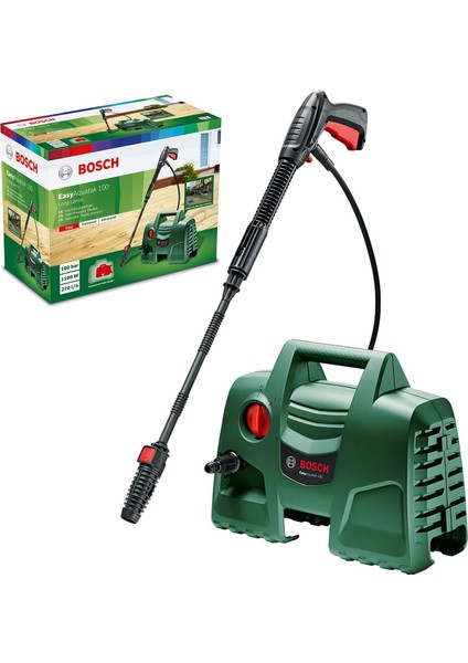 Home And Garden Easyaquatak 100 Longlance Yüksek Basınçlı Yıkama Cihazı, Uzun Püskürtme Ucu, 1200 Watt, 3 M Hortum, Püskürtme Ucu Dahildir, Basınç: 100 Bar Maks. Debi: 300 L /saat (Yeşil)
