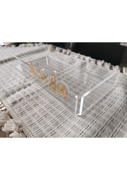 Şeffaf Pleksi Tepsi Küçük Boy, Sunum Servis Tepsisi, 30X15X8 cm / Transparent Tray