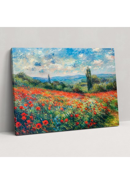 Haşhaş Tarlası Claude Monet Kanvas Tablo - Claude Monet, Duvar Dekorasyonu, Claude Monet, Ev Dekorasyonu, 50X30