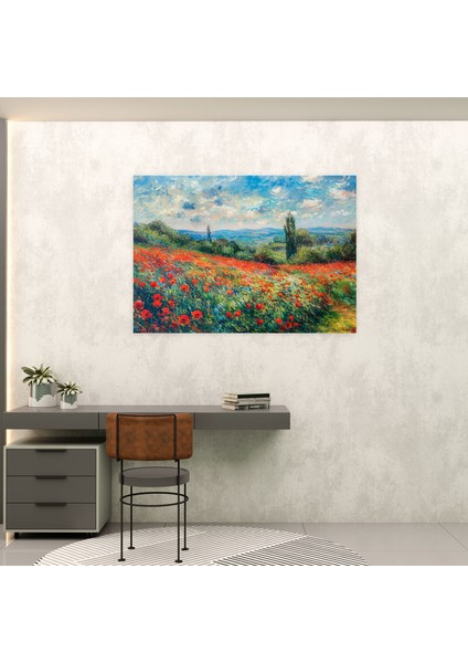 Haşhaş Tarlası Claude Monet Kanvas Tablo - Claude Monet, Duvar Dekorasyonu, Claude Monet, Ev Dekorasyonu, 50X30 fiyatları