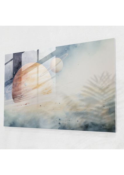 Rüya Gibi Jüpiter Cam Duvar Sanatı - Toprak, Suluboya Resim, Modern Sanat, Rüya Gibi Tasvir, 45X30