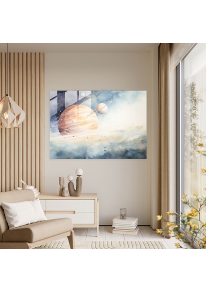 Rüya Gibi Jüpiter Cam Duvar Sanatı - Toprak, Suluboya Resim, Modern Sanat, Rüya Gibi Tasvir, 45X30 fiyatları